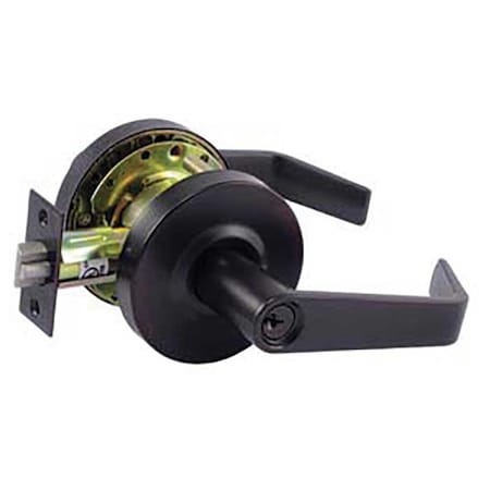 Tell Grade 2 Cylindrical Lock, Entry, Lever, Oil Rubbed Dark Bronze, 2-3/8 Inch Backset, Conventional L2053-8-10B